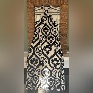 White House Black Market Black and White Midi Dress